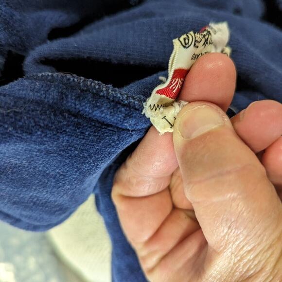 Vintage 70's Velour Blue Nabholz  Sportables by Martin Burns Top - Large - Picture 5 of 6